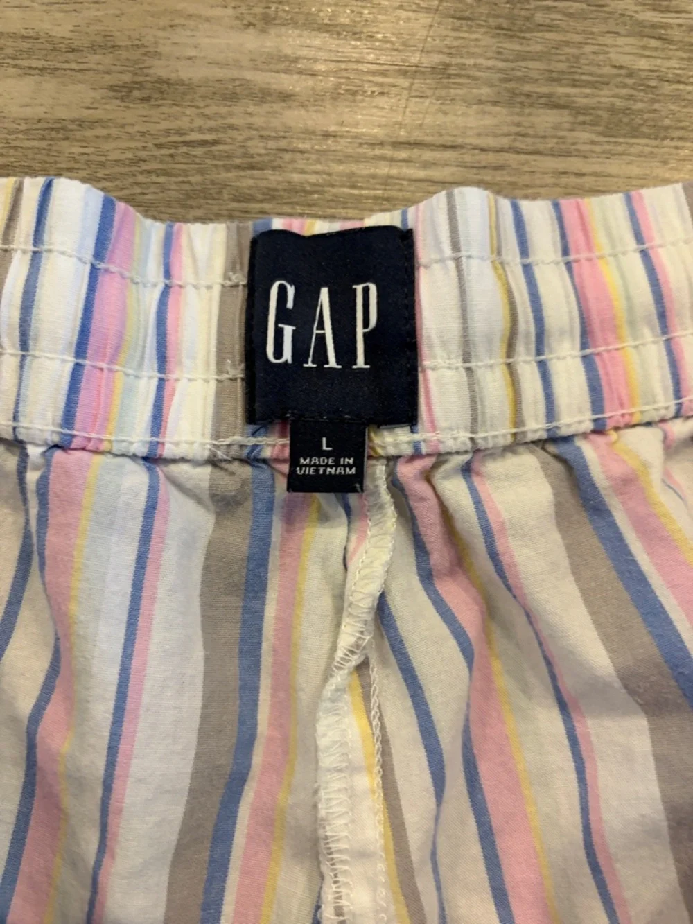 GAP Pastel Multistripe Drawstring Cotton Pajama Pants - Picture 2 of 4